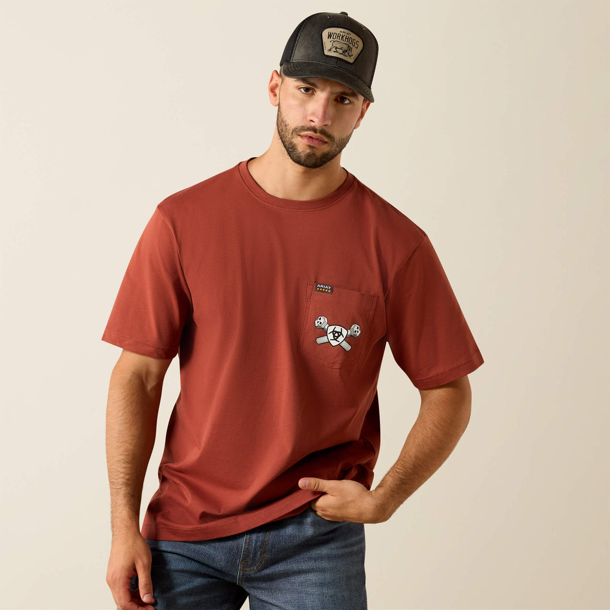 Ariat Special Offer Rebar Cotton Strong Bolt Skull T-Shirt