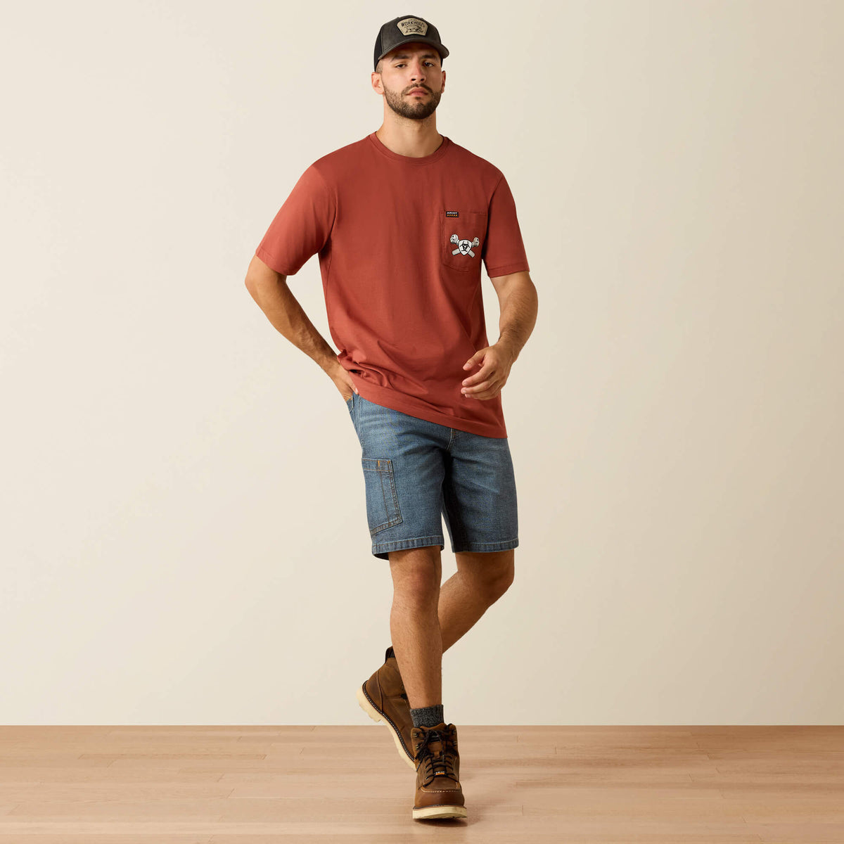 Ariat Special Offer Rebar Cotton Strong Bolt Skull T-Shirt