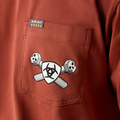Ariat Special Offer Rebar Cotton Strong Bolt Skull T-Shirt