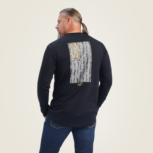 Ariat Trending Rebar Workman Reflective Flag Graphic T-Shirt