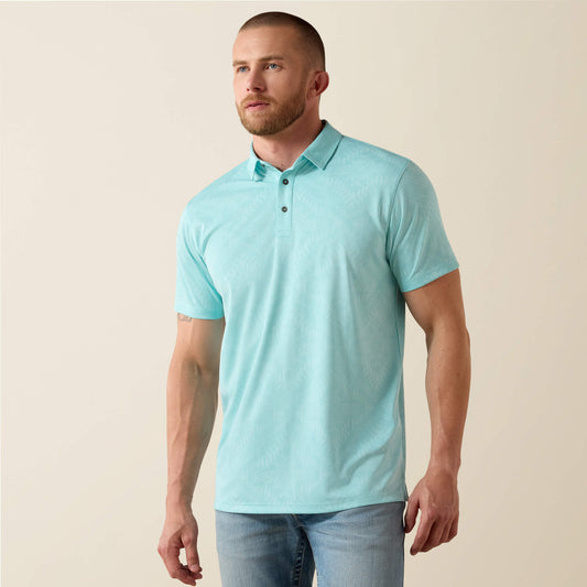 Ariat Recommended Jacquard Printed Fitted Polo