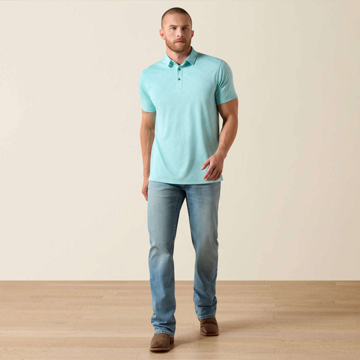 Ariat Recommended Jacquard Printed Fitted Polo