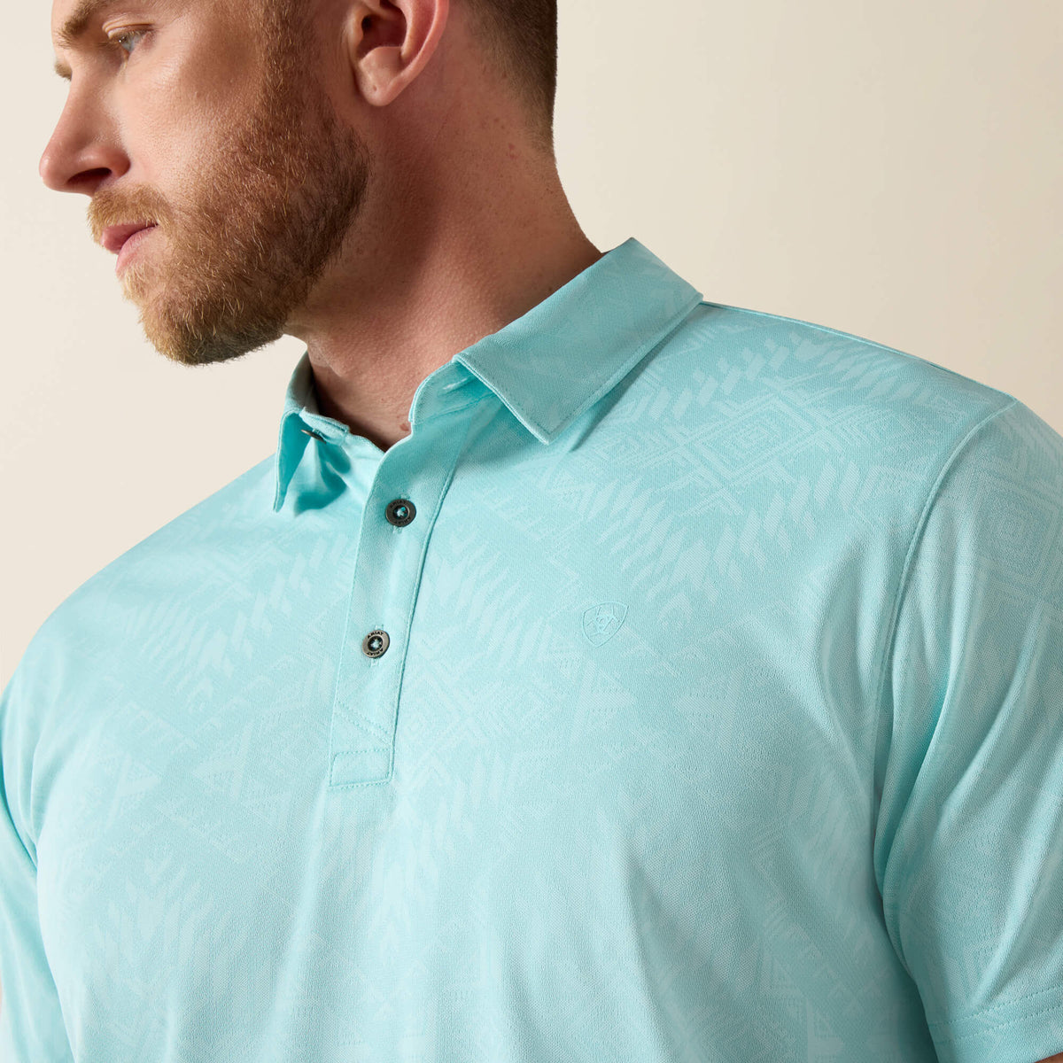 Ariat Recommended Jacquard Printed Fitted Polo